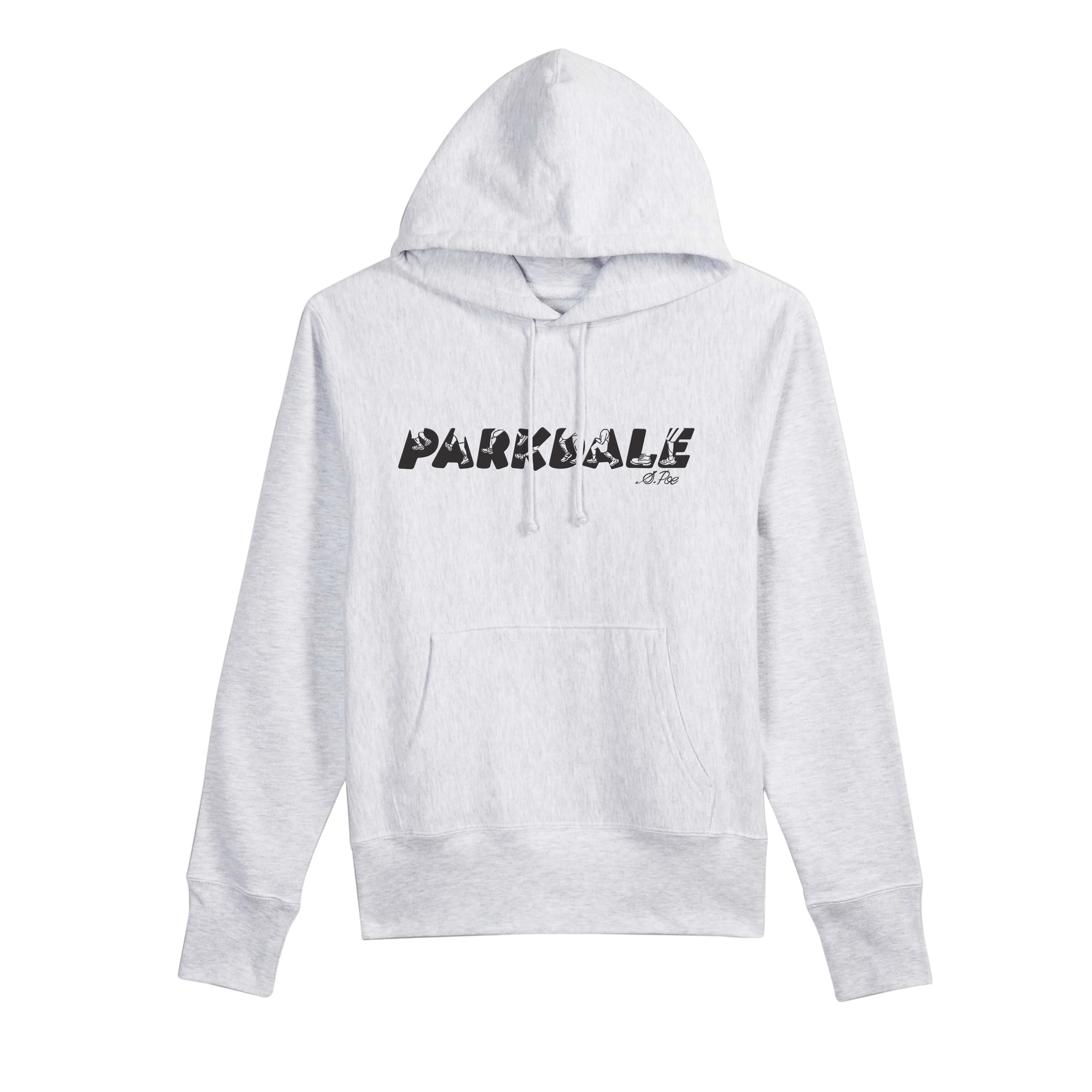 A gray pullover hoodie with the text 'PARKDALE' embroidered on the front.
